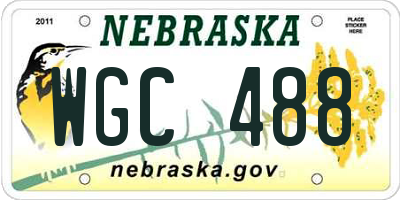 NE license plate WGC488