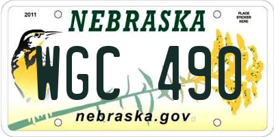 NE license plate WGC490