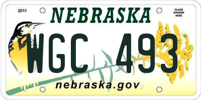 NE license plate WGC493