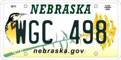 NE license plate WGC498