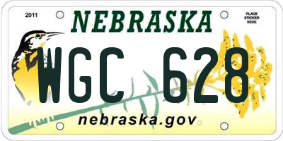 NE license plate WGC628
