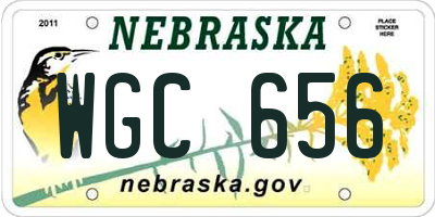 NE license plate WGC656