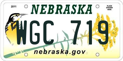 NE license plate WGC719
