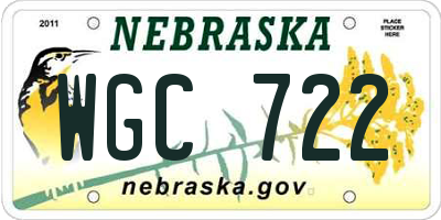 NE license plate WGC722