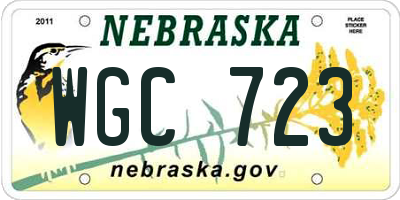 NE license plate WGC723