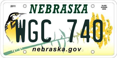NE license plate WGC740