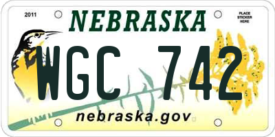 NE license plate WGC742