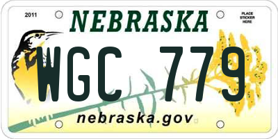 NE license plate WGC779