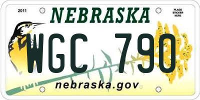 NE license plate WGC790