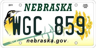 NE license plate WGC859