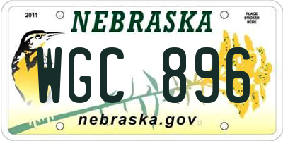 NE license plate WGC896