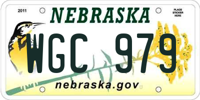 NE license plate WGC979
