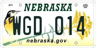 NE license plate WGD014