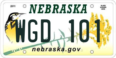 NE license plate WGD101