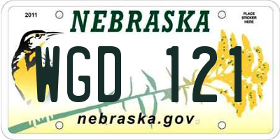 NE license plate WGD121