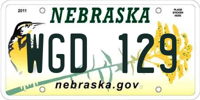 NE license plate WGD129