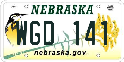 NE license plate WGD141