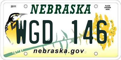 NE license plate WGD146