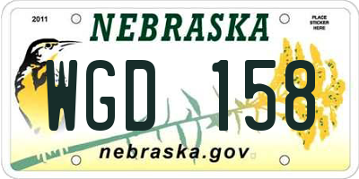 NE license plate WGD158