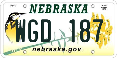 NE license plate WGD187