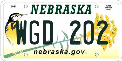 NE license plate WGD202