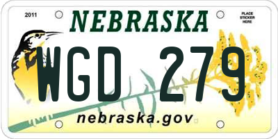 NE license plate WGD279