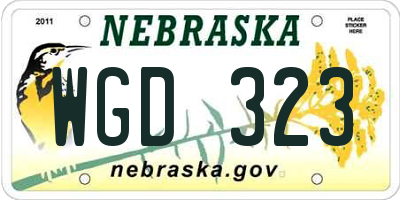 NE license plate WGD323