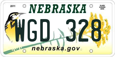 NE license plate WGD328