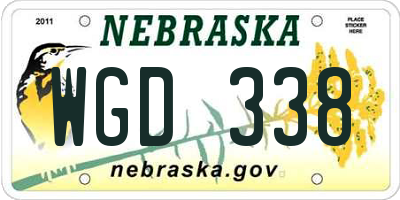 NE license plate WGD338