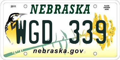 NE license plate WGD339