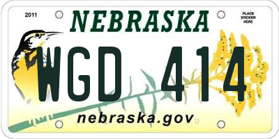 NE license plate WGD414
