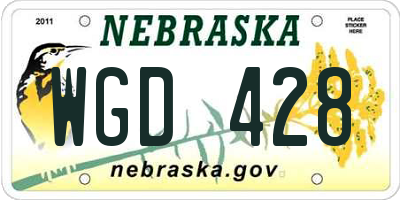 NE license plate WGD428