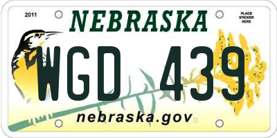 NE license plate WGD439