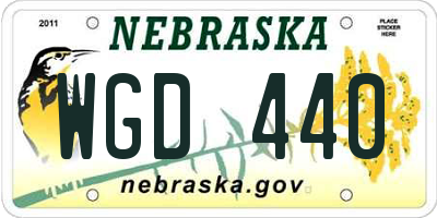 NE license plate WGD440