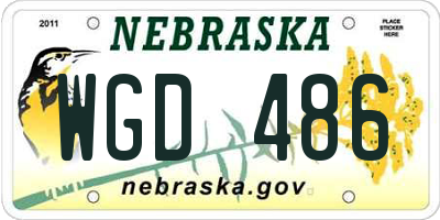 NE license plate WGD486