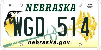 NE license plate WGD514