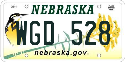 NE license plate WGD528