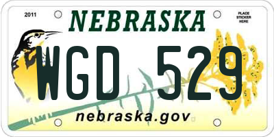 NE license plate WGD529