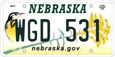 NE license plate WGD531