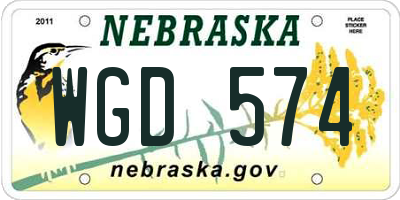 NE license plate WGD574