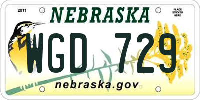 NE license plate WGD729