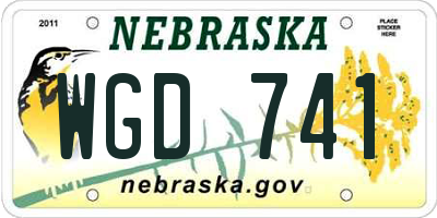NE license plate WGD741