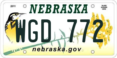 NE license plate WGD772