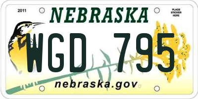 NE license plate WGD795