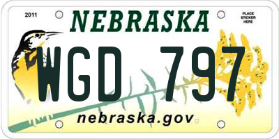 NE license plate WGD797
