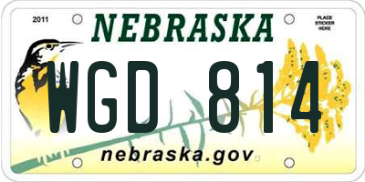 NE license plate WGD814