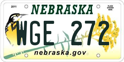 NE license plate WGE272