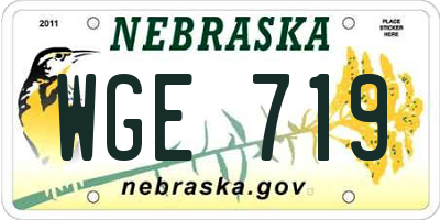 NE license plate WGE719