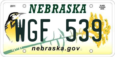 NE license plate WGF539