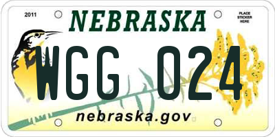NE license plate WGG024